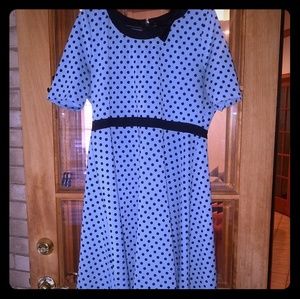 Sourpuss betty blue polka dot dress